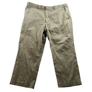 Adjust-A-Band Mens Expandable Pants Size 42S Chino Flat Front Khaki Beige Casual